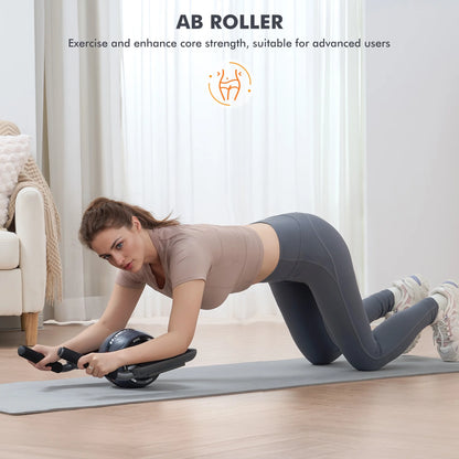 Adjustable Ab Machine for Home Gym, 6-Level Core Workout Equipment with Detachable Ab Roller Wheel for Women, Foldable Core Trainer, 220Lbs