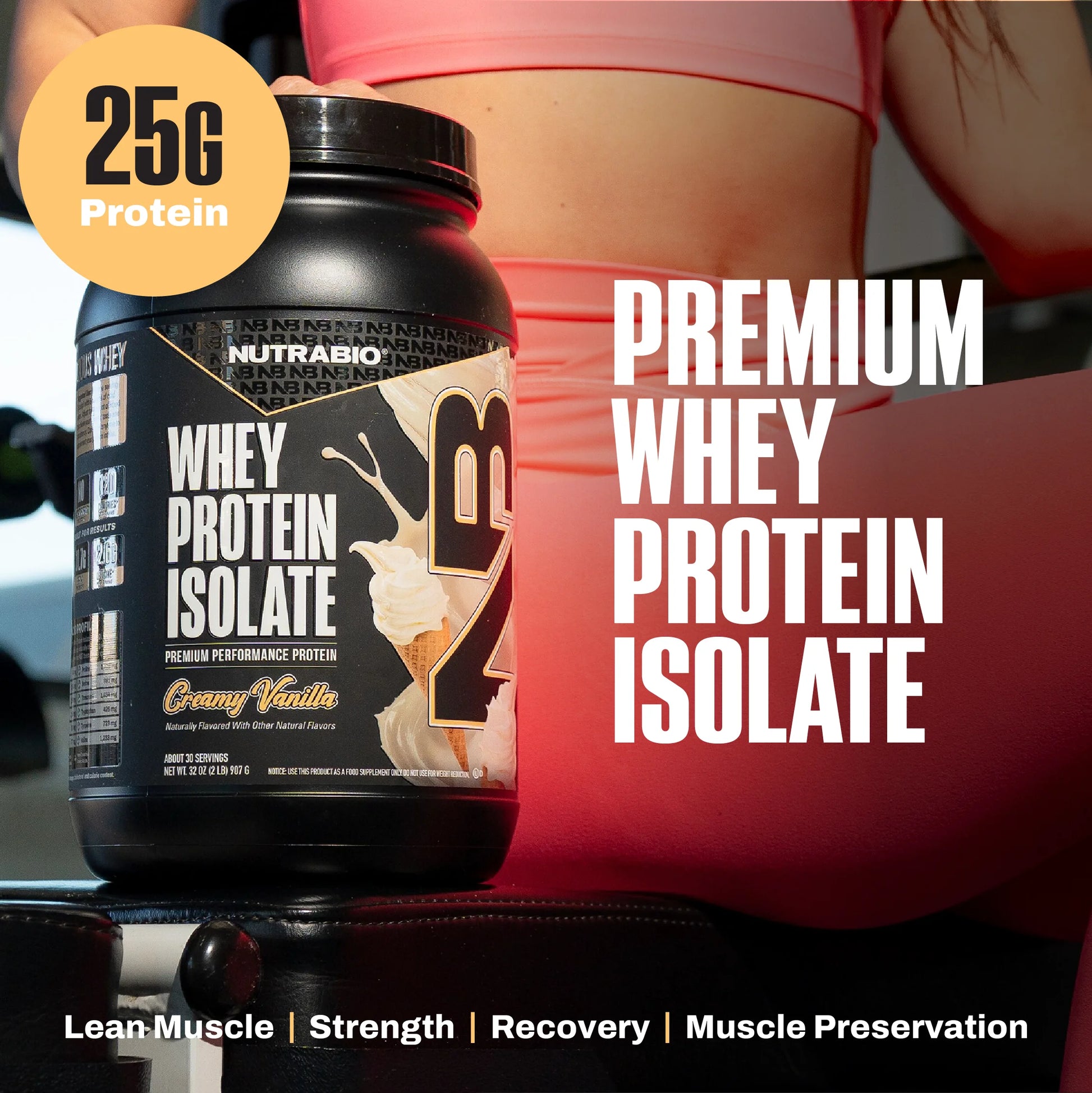 Whey Protein Isolate Powder Supplement – 25G of Protein per Scoop with Complete Amino Acid Profile - Soy and Gluten Free Protein Powder - Zero Fillers and Non-Gmo - Alpine Vanilla - 2 Lbs