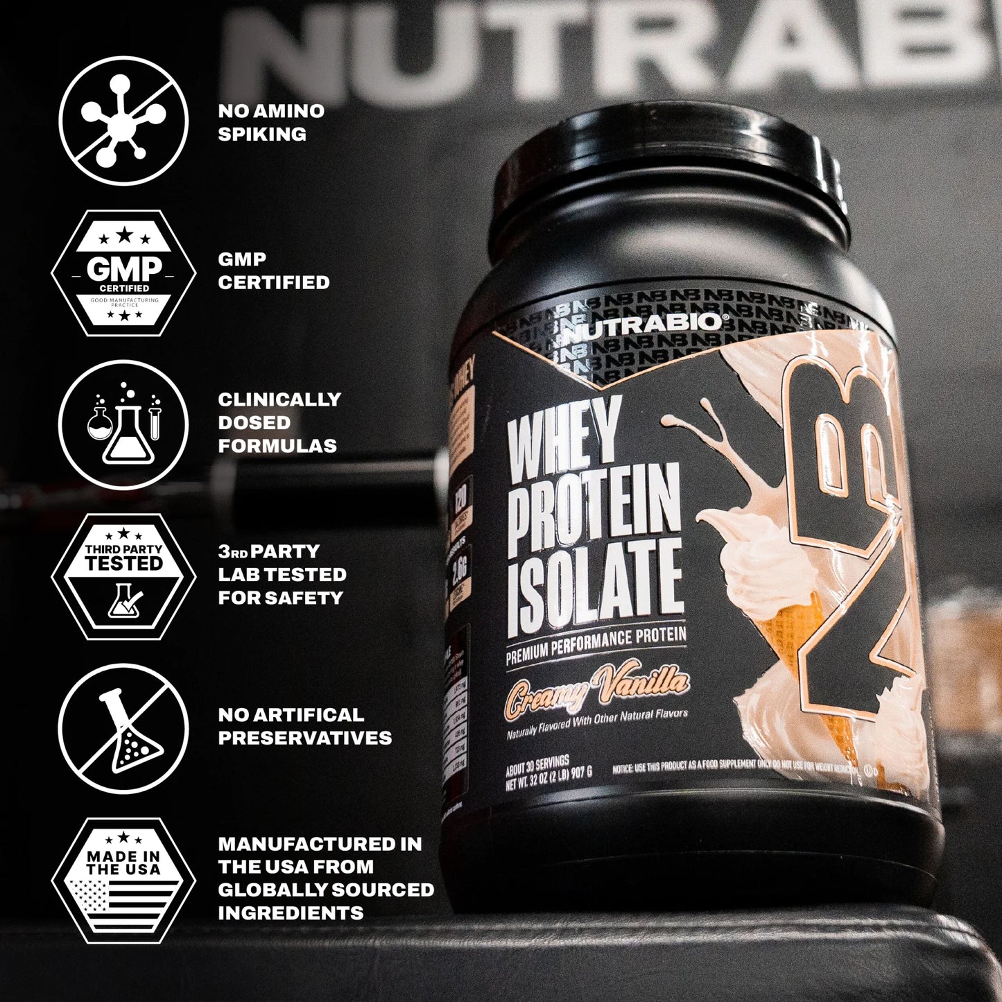 Whey Protein Isolate Powder Supplement – 25G of Protein per Scoop with Complete Amino Acid Profile - Soy and Gluten Free Protein Powder - Zero Fillers and Non-Gmo - Alpine Vanilla - 2 Lbs