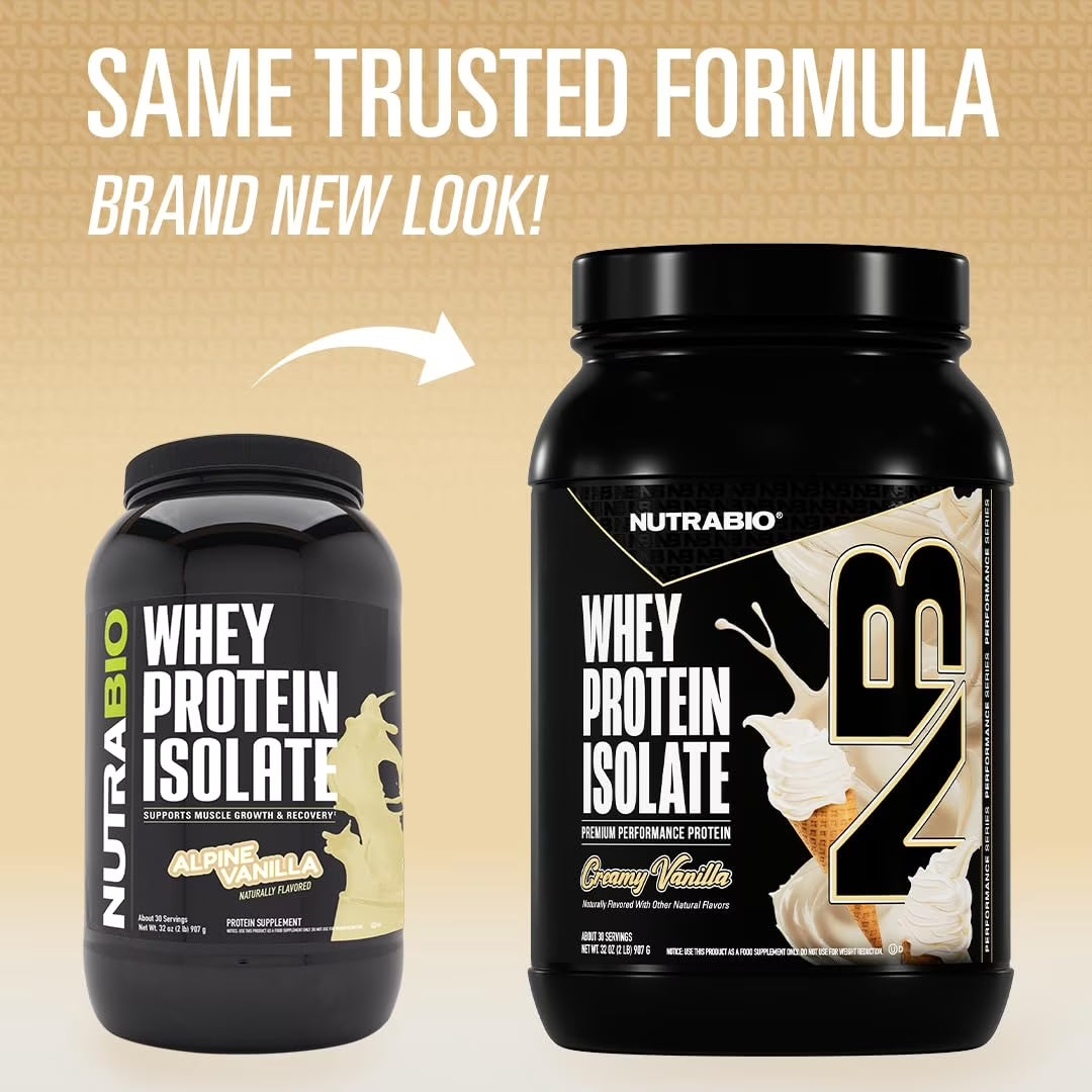 Whey Protein Isolate Powder Supplement – 25G of Protein per Scoop with Complete Amino Acid Profile - Soy and Gluten Free Protein Powder - Zero Fillers and Non-Gmo - Alpine Vanilla - 2 Lbs