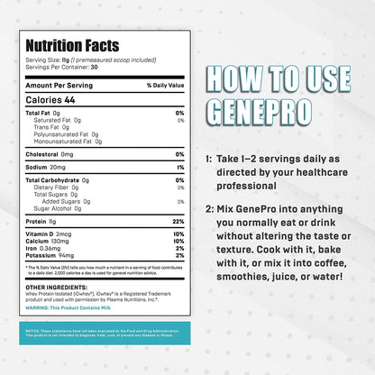 Gen3 UNFLAVORED PROTEIN without Immunolin Size: 30 Serving